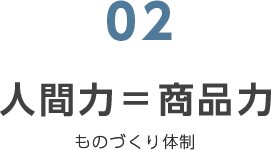 人間力＝商品力 ものづくり体制